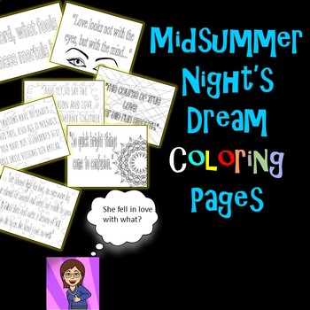 Preview of Midsummer Night's Dream Coloring Pages: Mini Posters Digital Activity