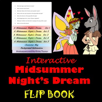 Preview of Midsummer Night's Dream Interactive Study Guide ( Printable and Google Drive)