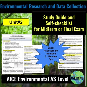 Preview of Midterm Review/ Final Exam Study Guide Unit#2 Environmental Research AICE Enviro