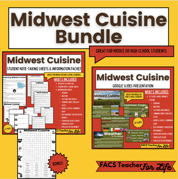 Preview of Midwest Cuisine Bundle: FACS, FCS, Cooking, Middle or High School, NO PREP