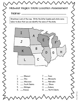 Midwest Region Flip to Learn Tool and Assessment by Amy's Smart Designs