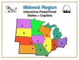 Midwest Region Interactive States + Capitals PowerPoint Go