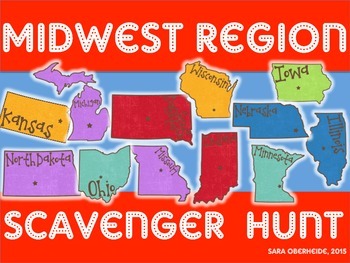 Preview of Midwest Region Scavenger Hunt - U.S. Regions