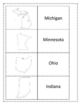 Midwest Region Worksheets and Flashcards. Matching. Label. Capitals and