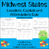 Midwest States Locations, Capitals & Abbreviations Modifie