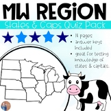 Midwest States and Capitals Quiz Pack