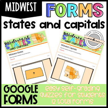 Preview of Midwest States and Capitals Quizzes