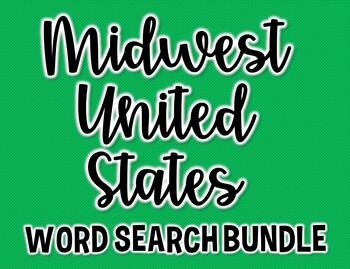 Preview of Midwest United States Geography Vocabulary Word Search Bundle