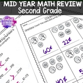 Midyear 2nd Grade Math Review Warmup and Assessments