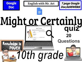 Preview of Might or Certainly - 5th grade  - 20 Questions with Answers, 7 pages