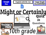 Might or Certainly - 5th grade  - 20 Questions with Answer