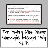 Mighty Miss Malone StudySync Excerpt Daily Fix-It Bellringer