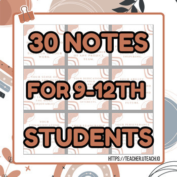 Preview of Mighty Motivators: 30 Positive Notes to Empower Your High School Students