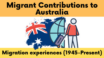 Preview of Australian History: Migrant Contributions to Australia Worksheet