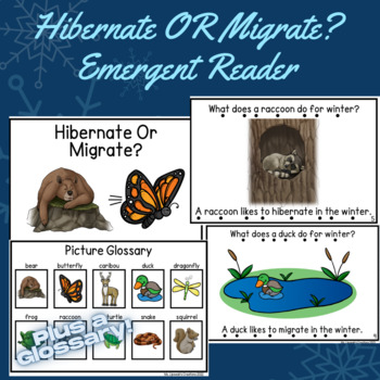 Preview of Migrate OR Hibernate? Sight Word Winter ESL Emergent Reader + DIGITAL on Slides