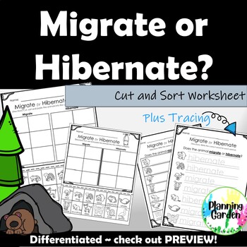Preview of Hibernate and Migrate Sort {Hibernation, migration, winter animals}