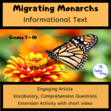 Migrating Monarchs Informational Text and Activity