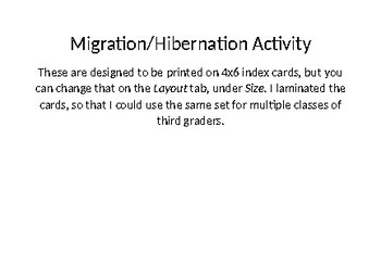 Preview of Migration & Hibernation Group Activity