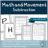 Math and Movement | Subtraction | Write & Solve the Room | Solve a Riddle