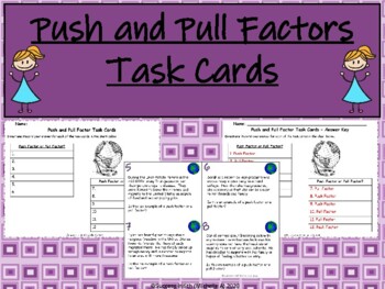 Preview of Migration: Push and Pull Factors Task Cards