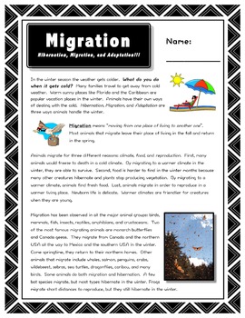 Migration // Science // Worksheet // Case Study // PPT // Animal Migration