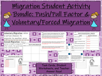 Preview of Migration Student Activity Bundle: Push/Pull Factor & Voluntary/Forced Migration