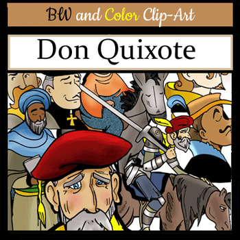 Preview of Miguel de Cervantes' "Don Quixote" 32 pc. Clip-Art