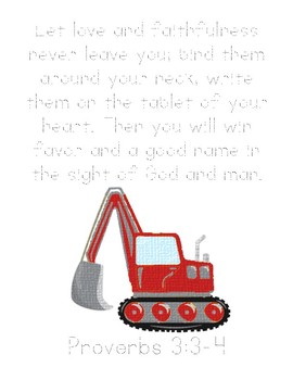 Mike Mulligan and His Steam Shovel Bible Verse Printable (Proverbs 3:3-4)
