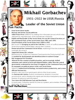 Preview of Mikhail Gorbachev PACKET & ACTIVITIES, Important Historical Figures Series
