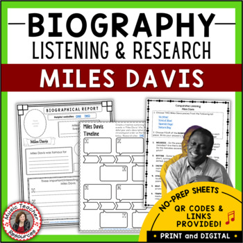 Preview of Black History Month Music Lessons - Miles Davis