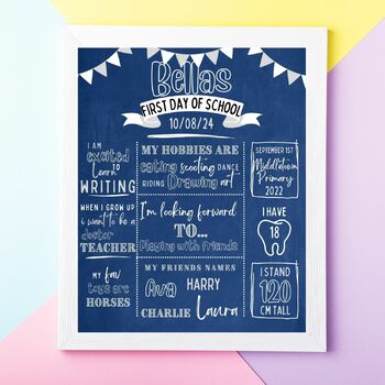Preview of Milestone Poster Printable, First day of School, End of Year, Editable Template