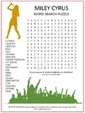 Miley Cyrus Word Search Puzzle | Music Vocabulary Activity
