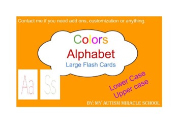 Preview of Multicolor Alphabet large Flashcards, Tracing handwriting Distance learning