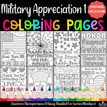 Preview of Military Appreciation 1 Coloring Pages / Commemorate Veterans Day & Memorial Day