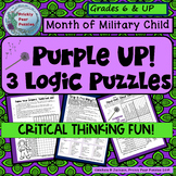 Military Child Logic Puzzles - Purple Up Activities