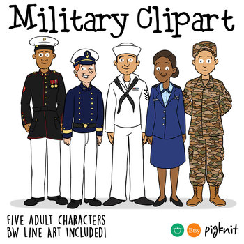 Preview of Military Clipart | Army, Navy, Marines, Air Force, Coastguard