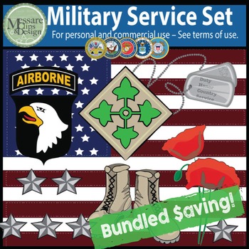 Preview of Military Patriotic Clipart 4-Set COMBO {Messare Clips and Design}