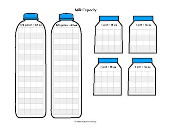 Milk Capacity - learn capacity with familiar milk container sizes