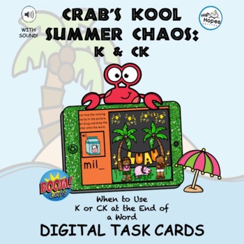 Preview of Milk Truck Rule BOOM Cards.   Crab's Kool Summer Chaos with C and CK