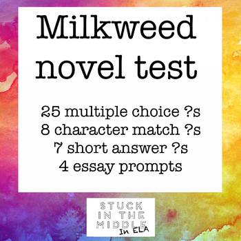 Preview of Milkweed by Jerry Spinelli Novel Test