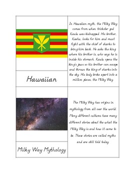 Preview of Milky Way Mythology Around the World: Montessori 3 Part Cards & Writing Exercise