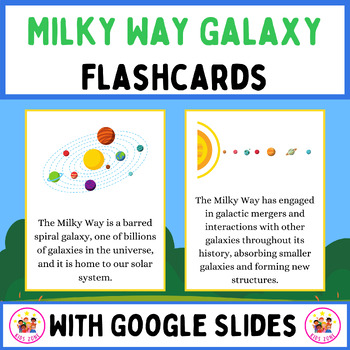 Preview of Milky Way Galaxy Facts. Printable Flashcards and Posters With Google Slides