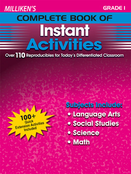 Preview of Milliken's Complete Book of Instant Activities - Grade 1