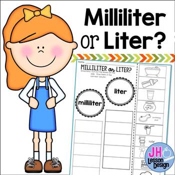Milliliter or Liter? Cut and Paste Sorting Activity by JH Lesson Design