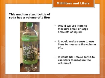 Milliliters and Liters Powerpoint by MrsTeacherLady | TpT