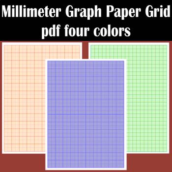 Preview of Millimeter Graph Paper Grid, pdf four colors.