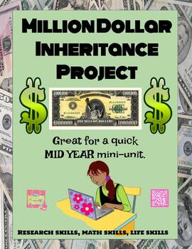 Preview of Math Mini-Unit: Million Dollar Inheritance (Research, Money, Life Skills)