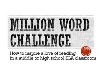 Preview of Million Word Challenge - Independent Reading