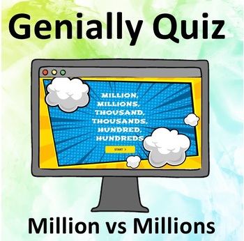 Preview of Million vs Millions, Hundred vs Hundreds, Thousand vs Thousands Interactive Quiz