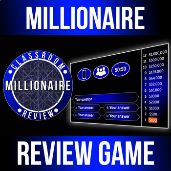Preview of Millionaire Gameshow Classroom Review Game - Customizable Powerpoint (HD)